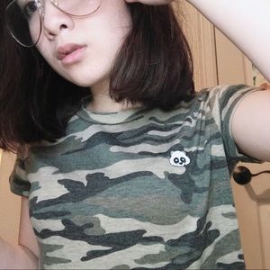 camo cropped top